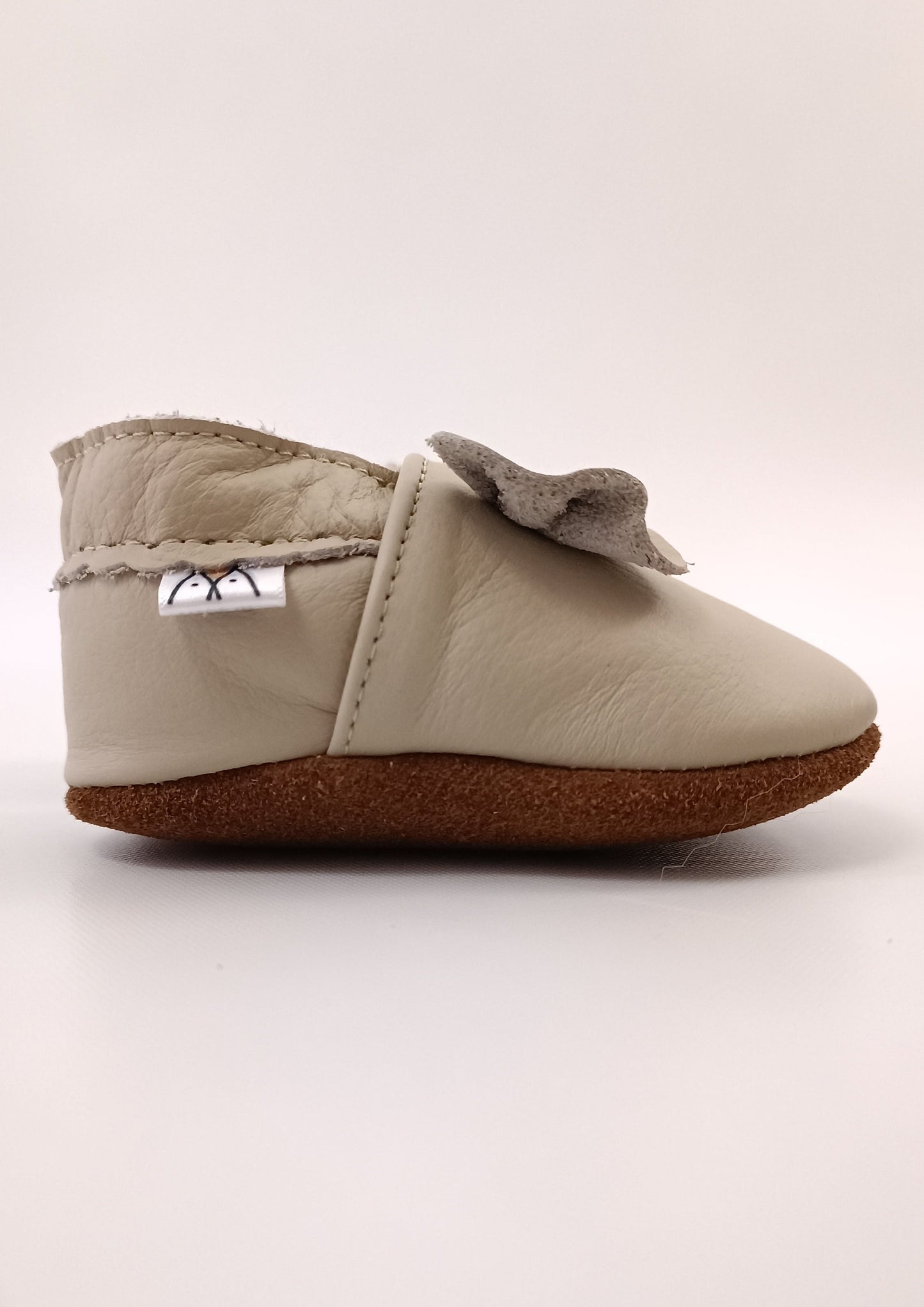 Zapatos Moñito para bebita en cuero primeros pasos