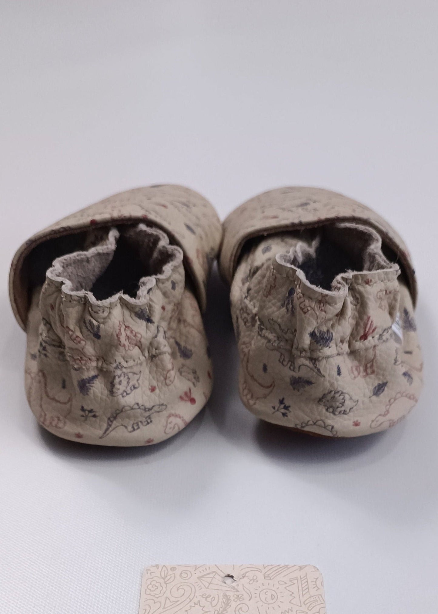Zapatos Mocazin dinosaurios para bebito en cuero primeros pasos