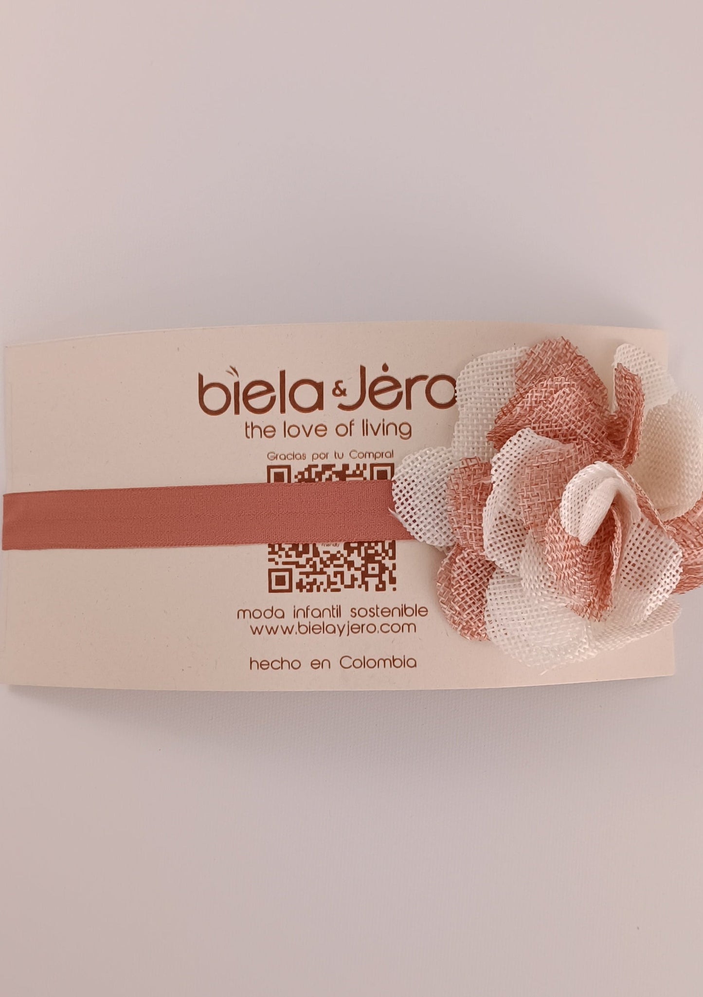 Accesorio balaca cintilla flor en fibra para bebita