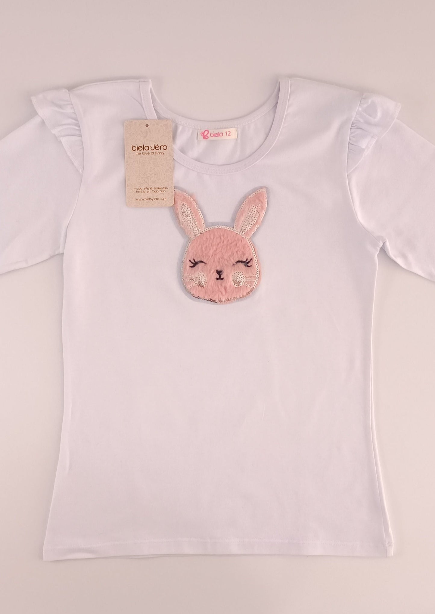 Blusa con aplique de conejita para bebita