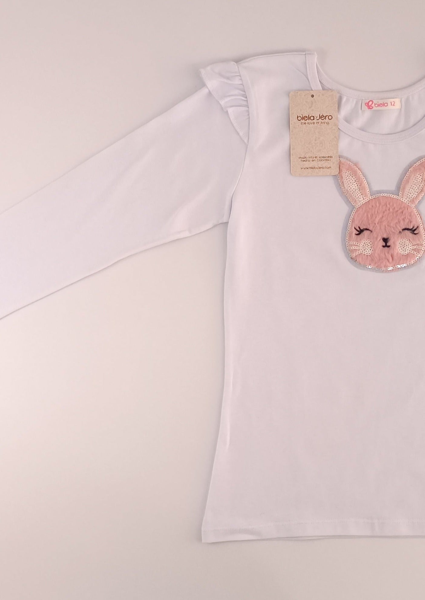 Blusa con aplique de conejita para bebita