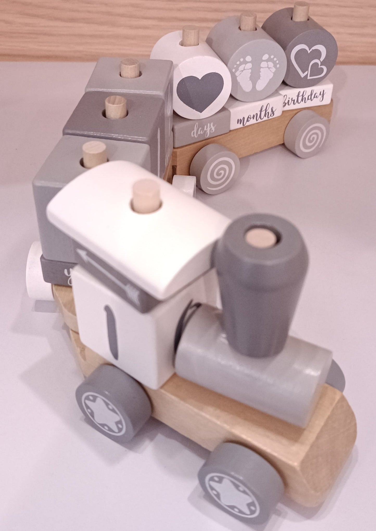 Tren de bloques de madera, regalo divertido!