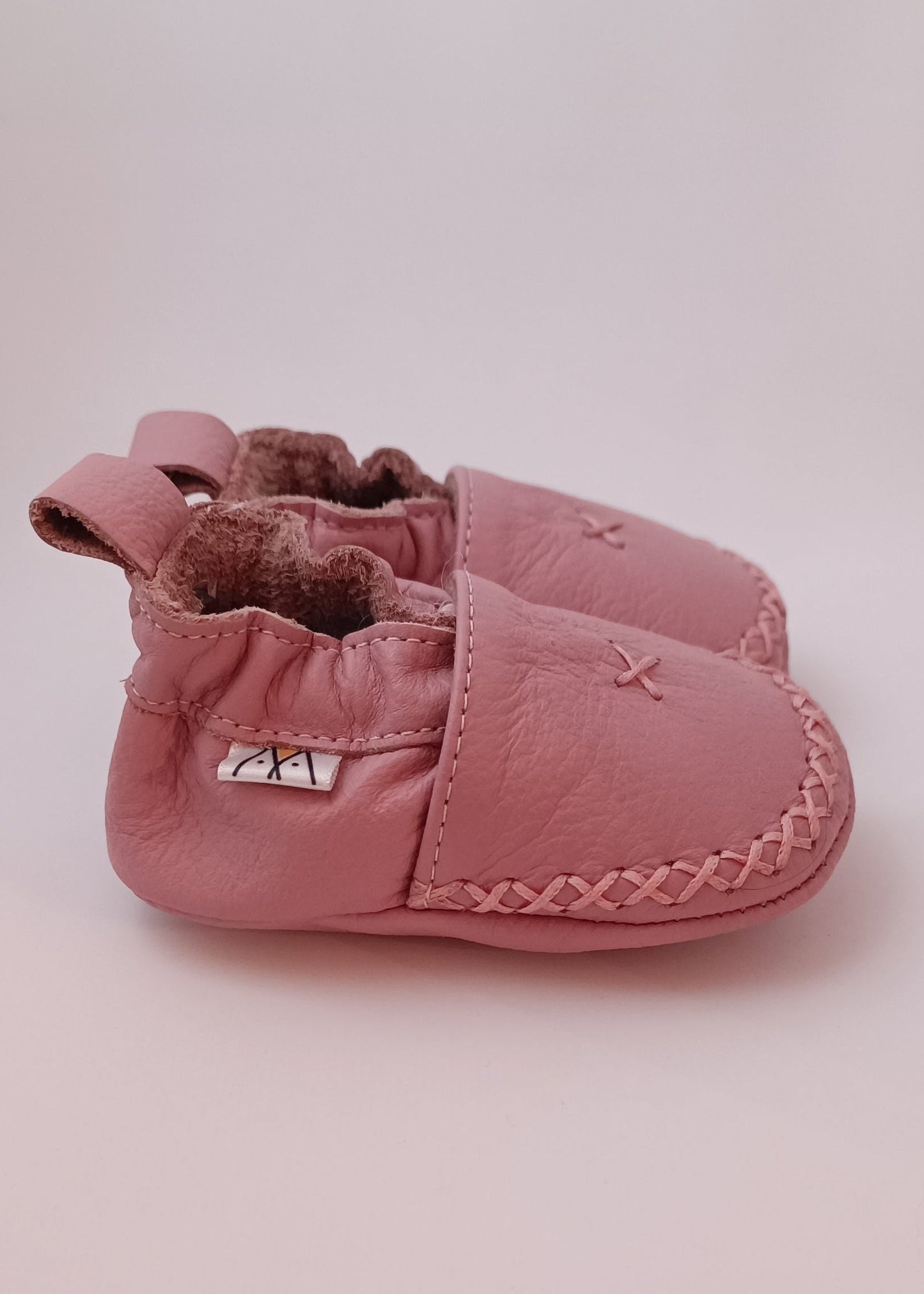 Zapatos Mocasín para bebita en cuero primeros pasos