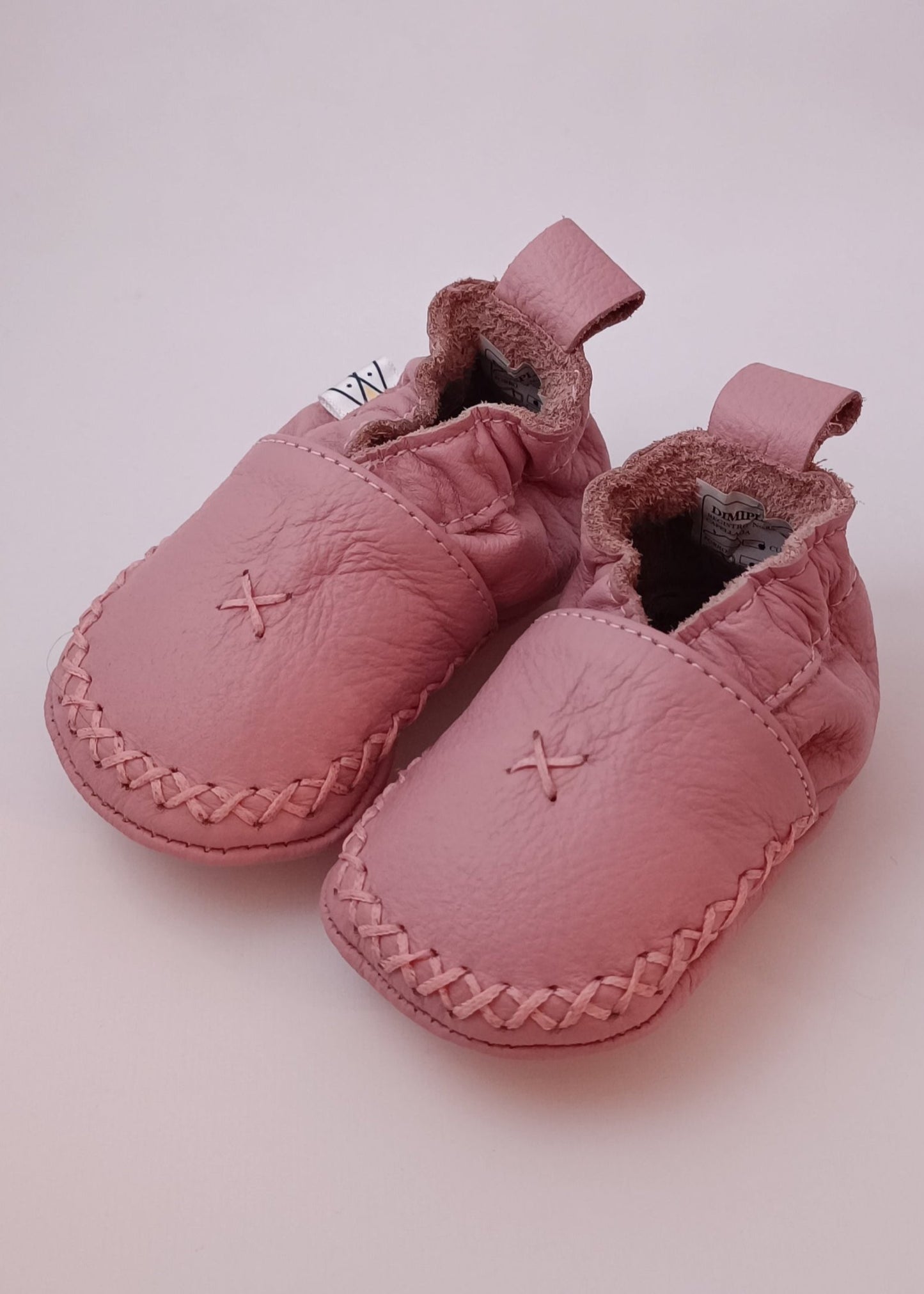 Zapatos Mocasín para bebita en cuero primeros pasos