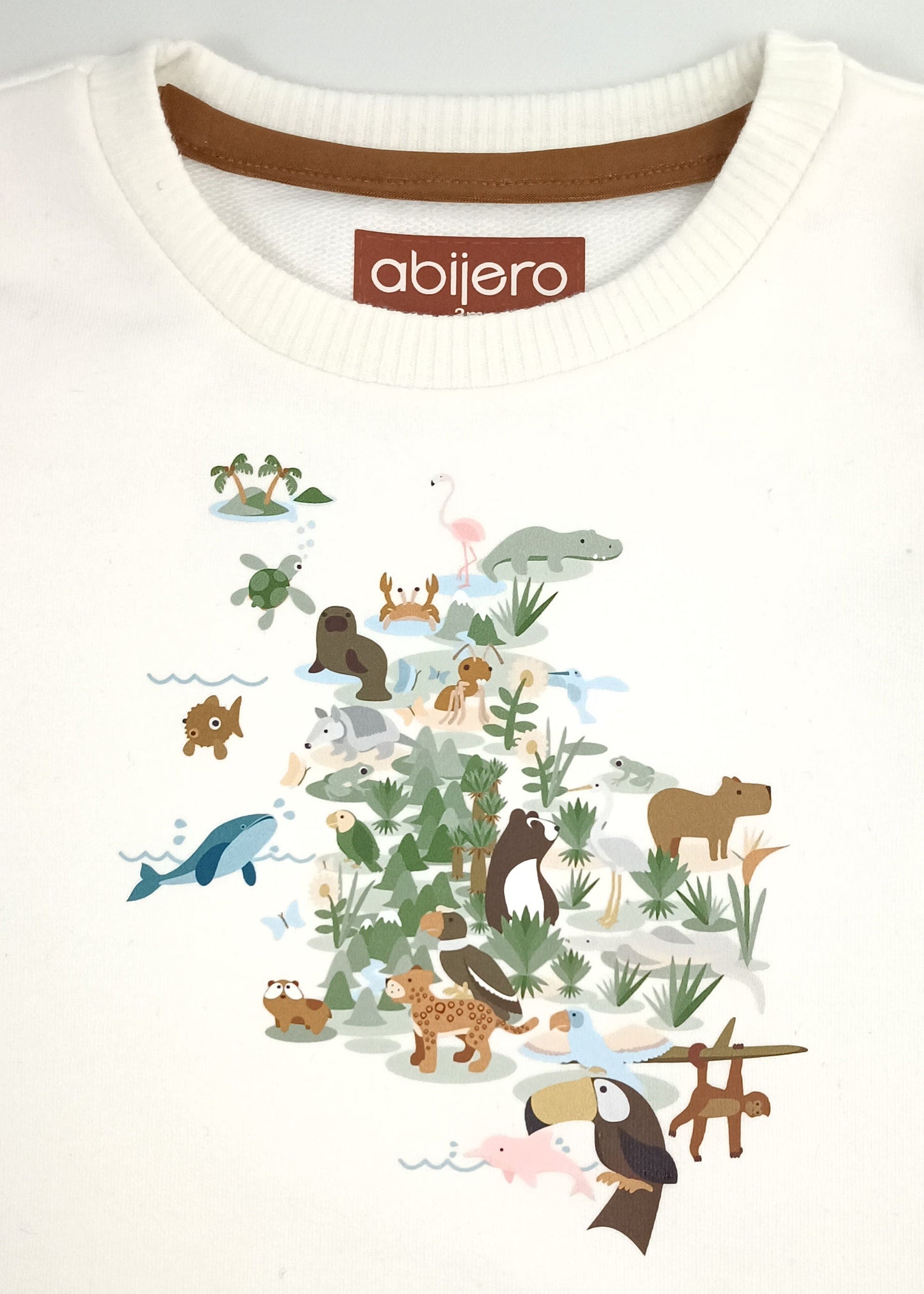 Busito estampado de biodiversidad Colombia Niño