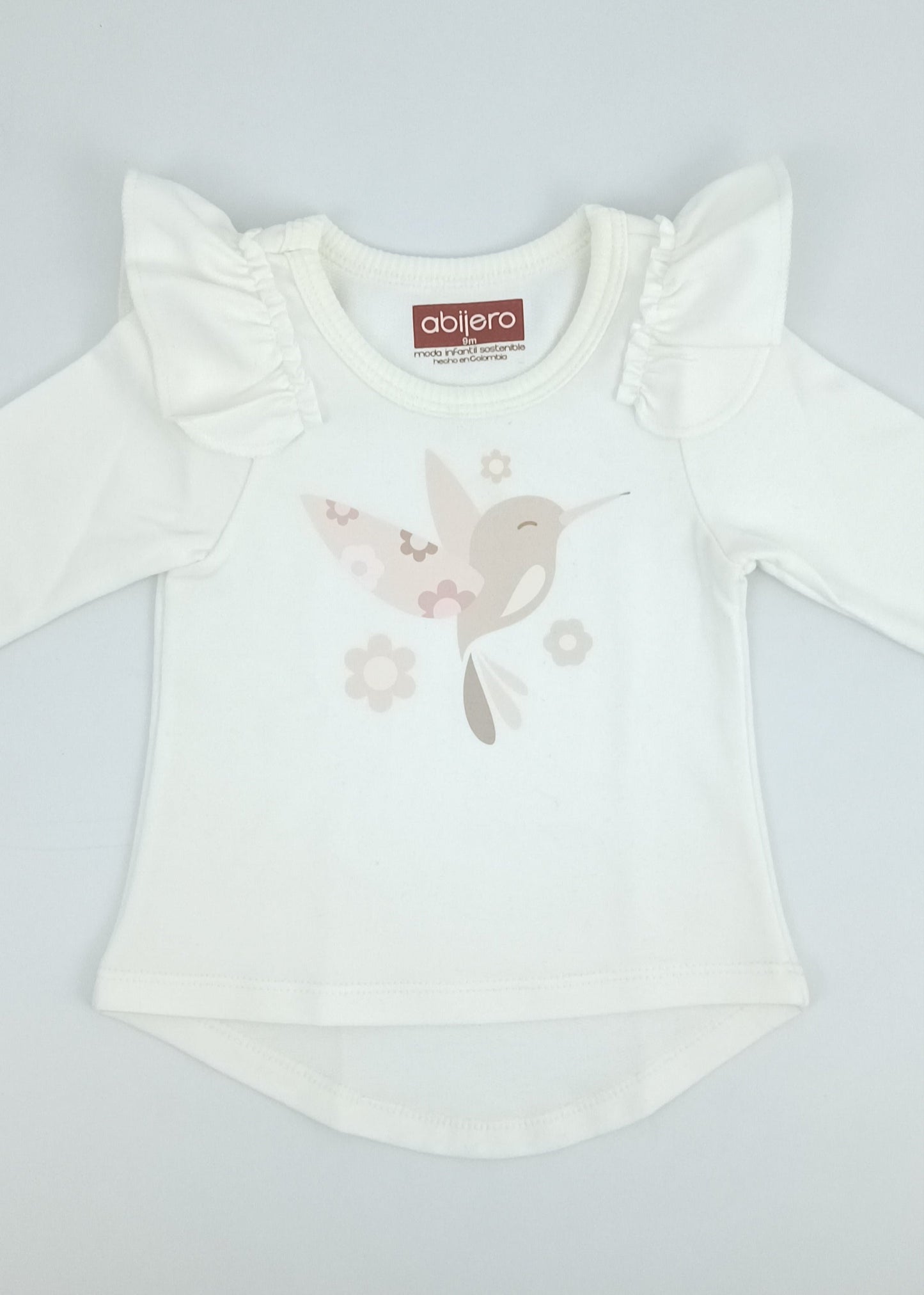 Regalo Listo! Conjunto Chaleco y busito colibrí bebita