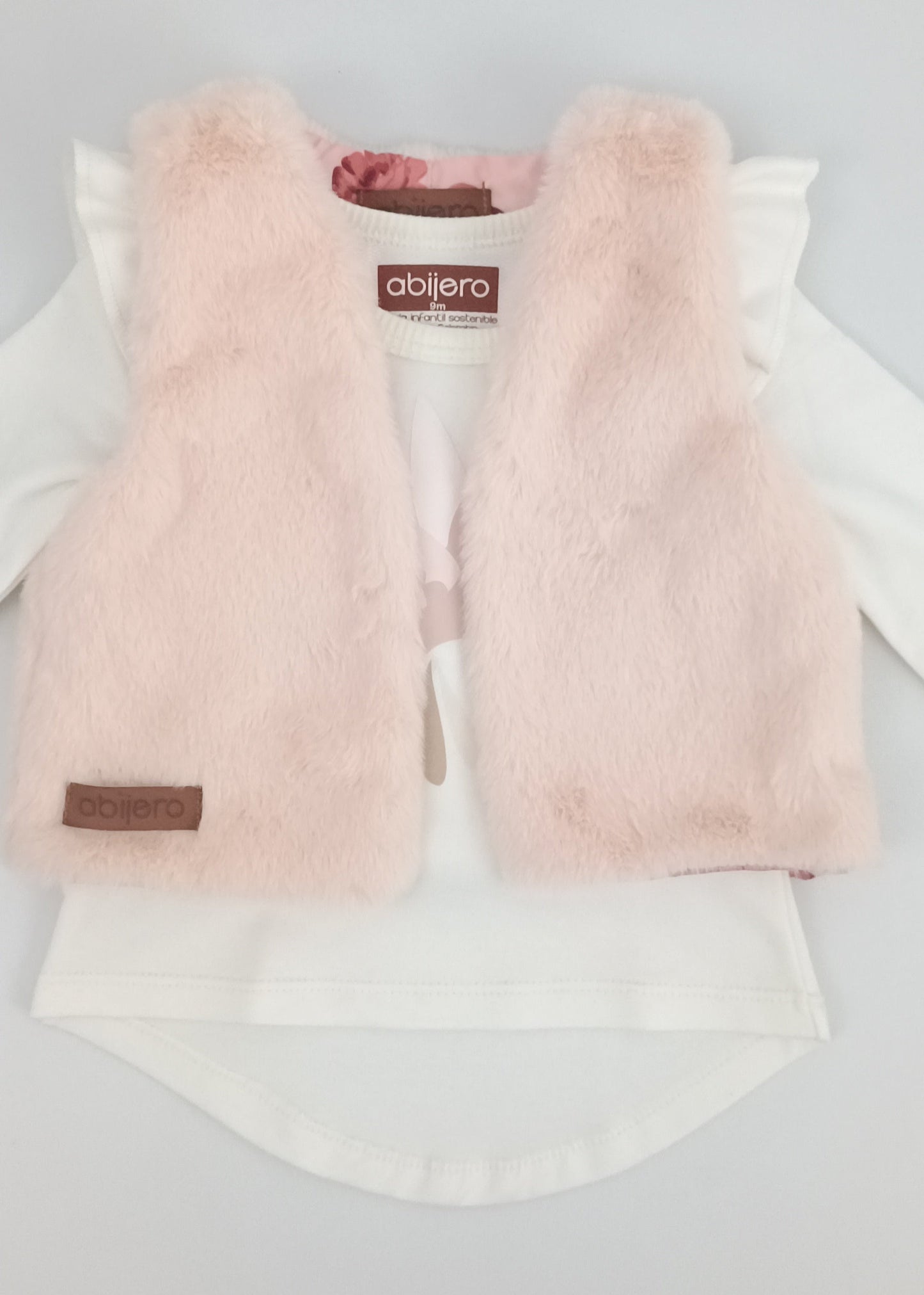 Regalo Listo! Conjunto Chaleco rosa y busito colibrí bebita