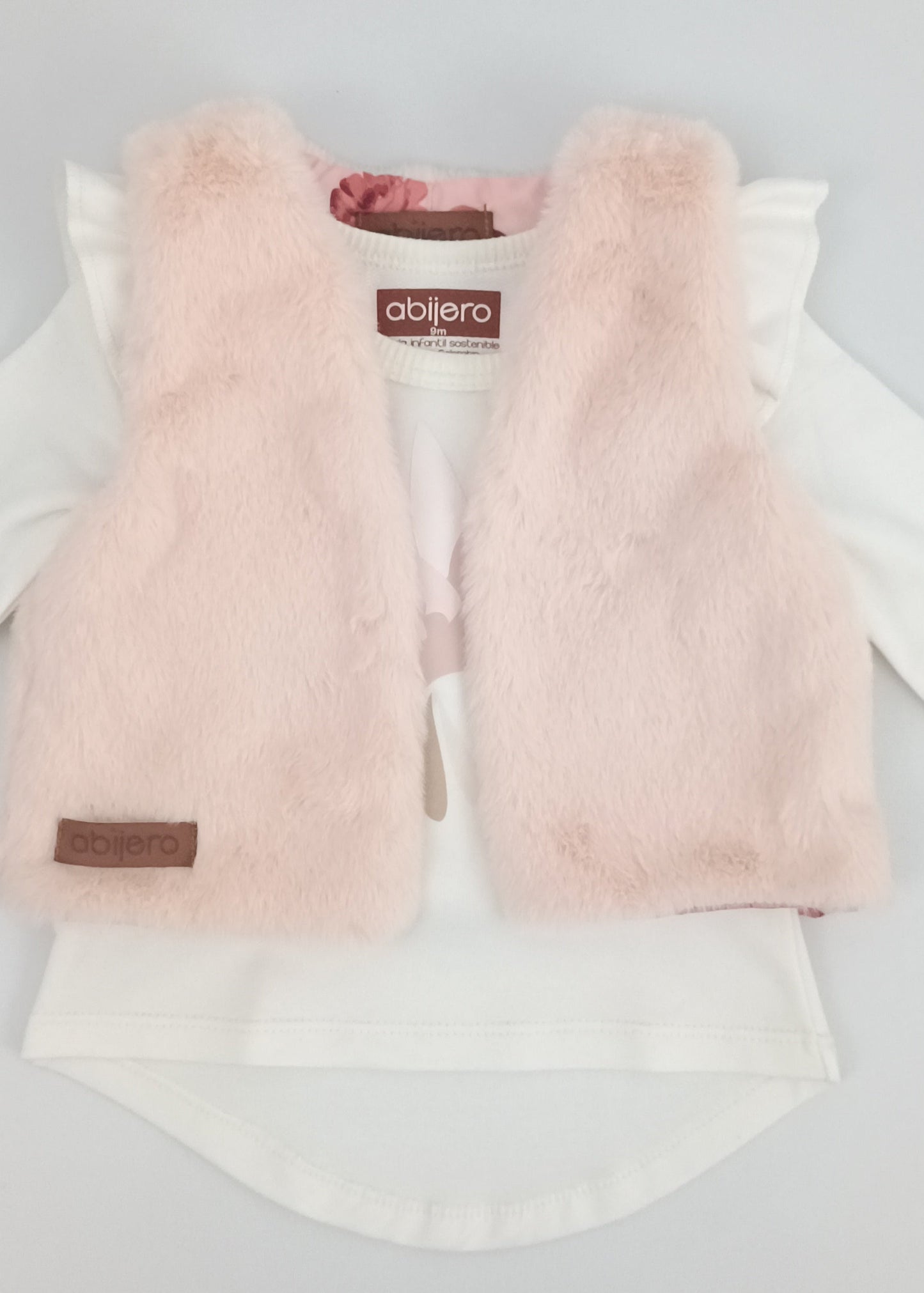 Regalo Listo! Conjunto Chaleco rosa y busito colibrí niña