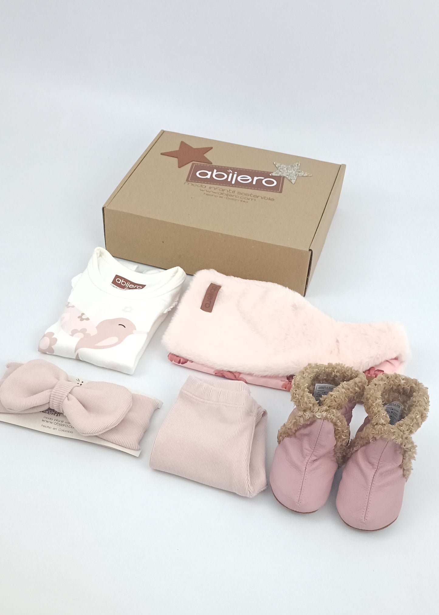 Regalo Listo! Conjunto Chaleco rosa y busito colibrí niña