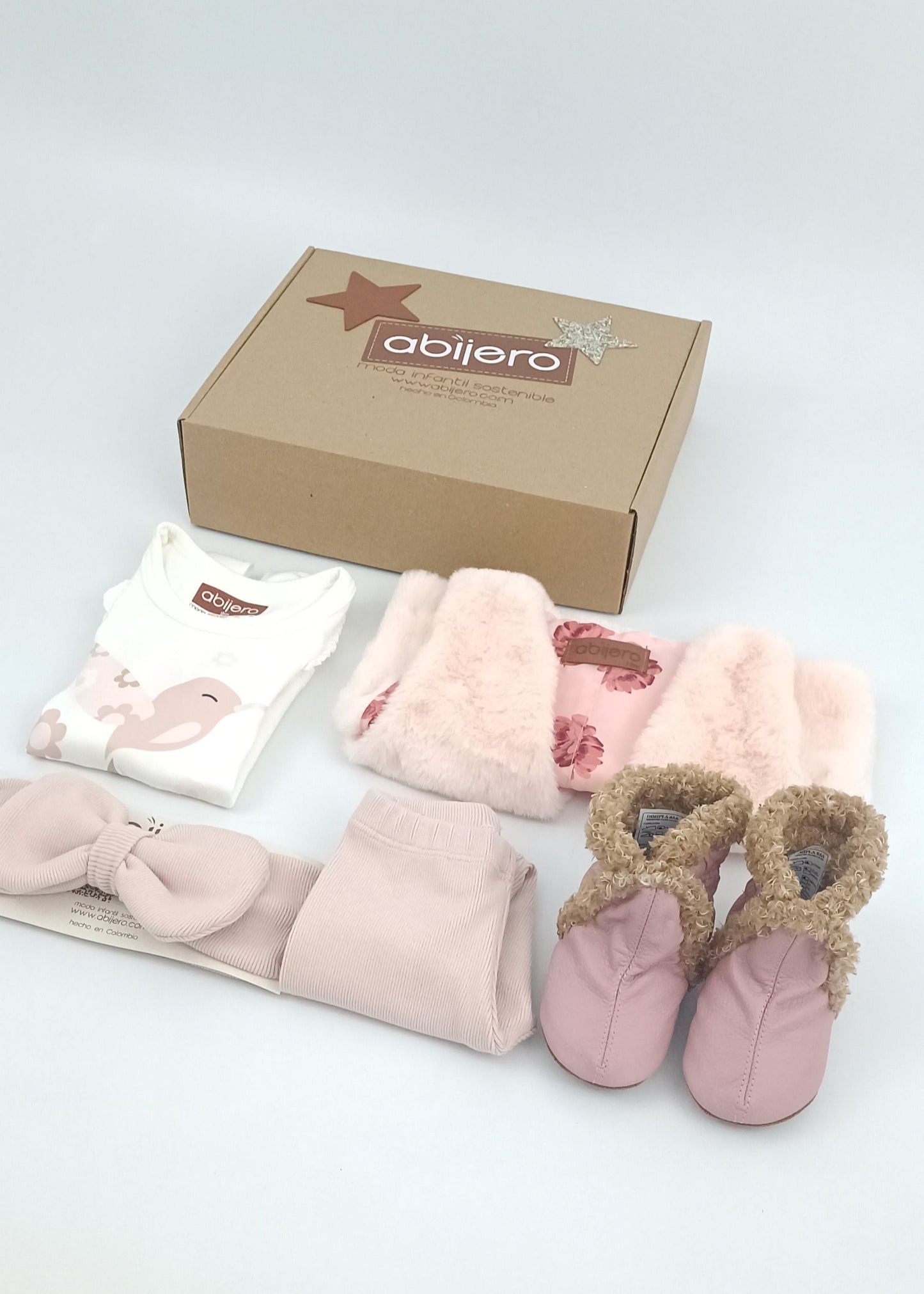 Regalo Listo! Conjunto Chaleco rosa y busito colibrí niña