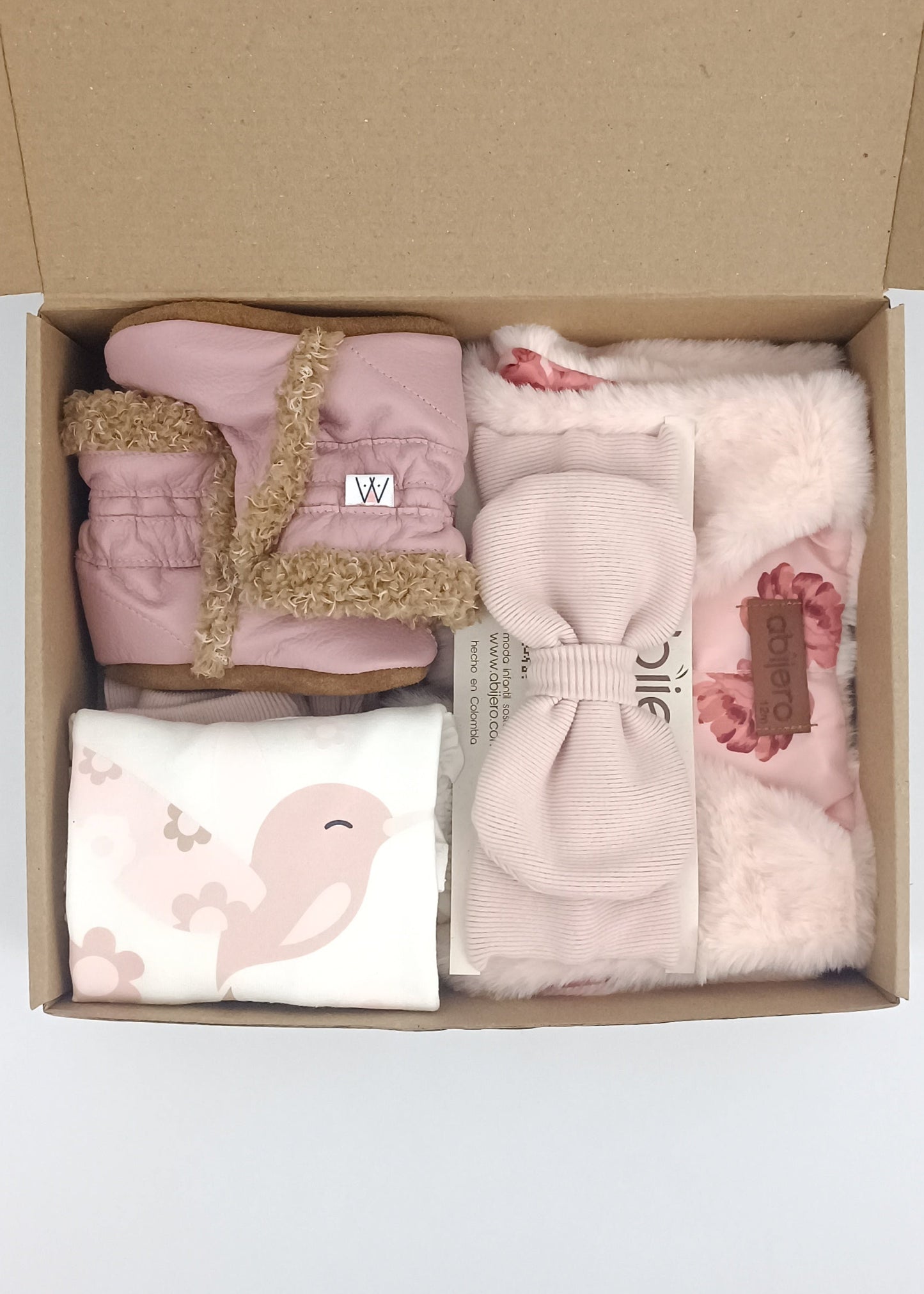 Regalo Listo! Conjunto Chaleco rosa y busito colibrí niña