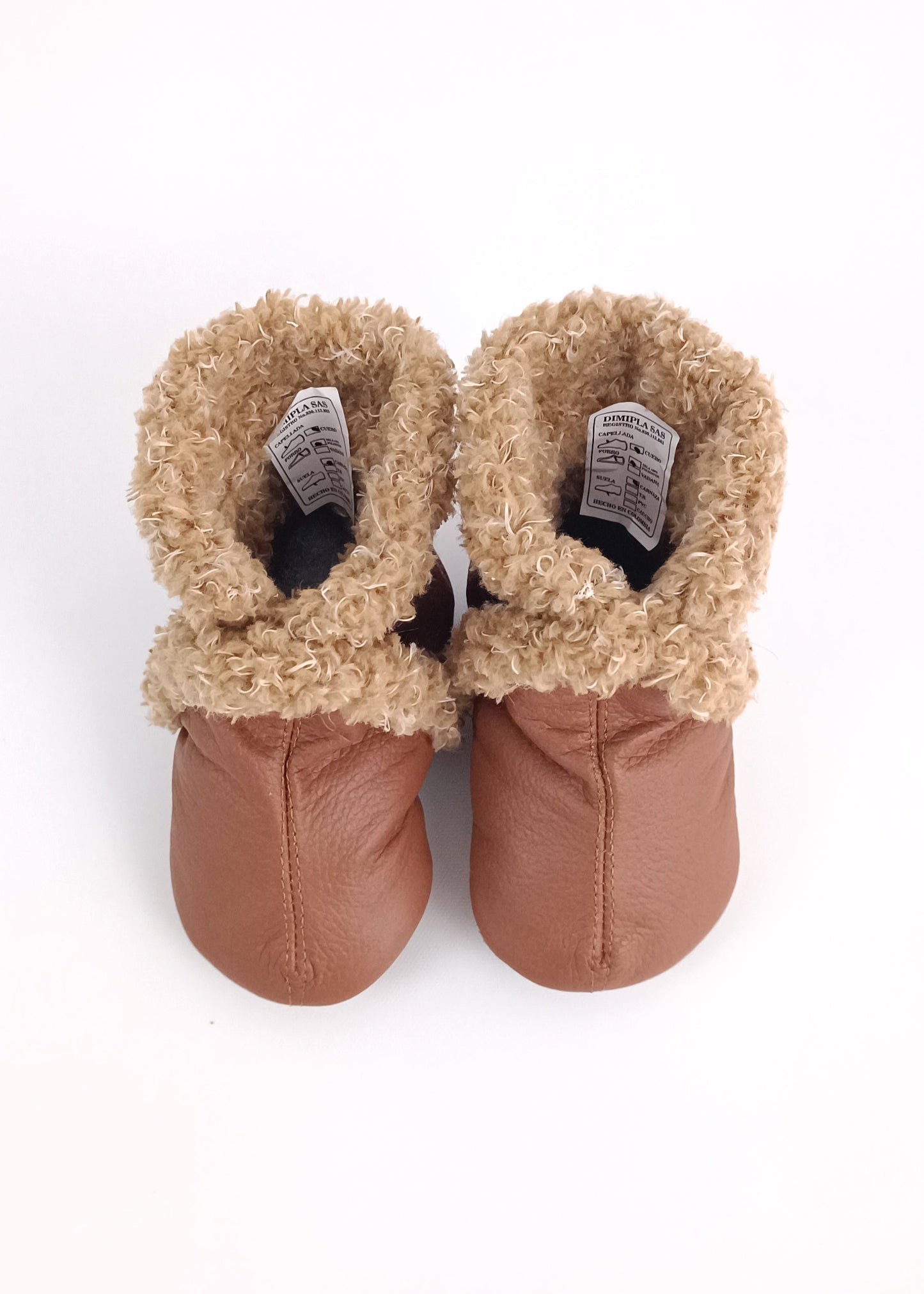 Botas unisex para bebé color miel en cuero primeros pasos