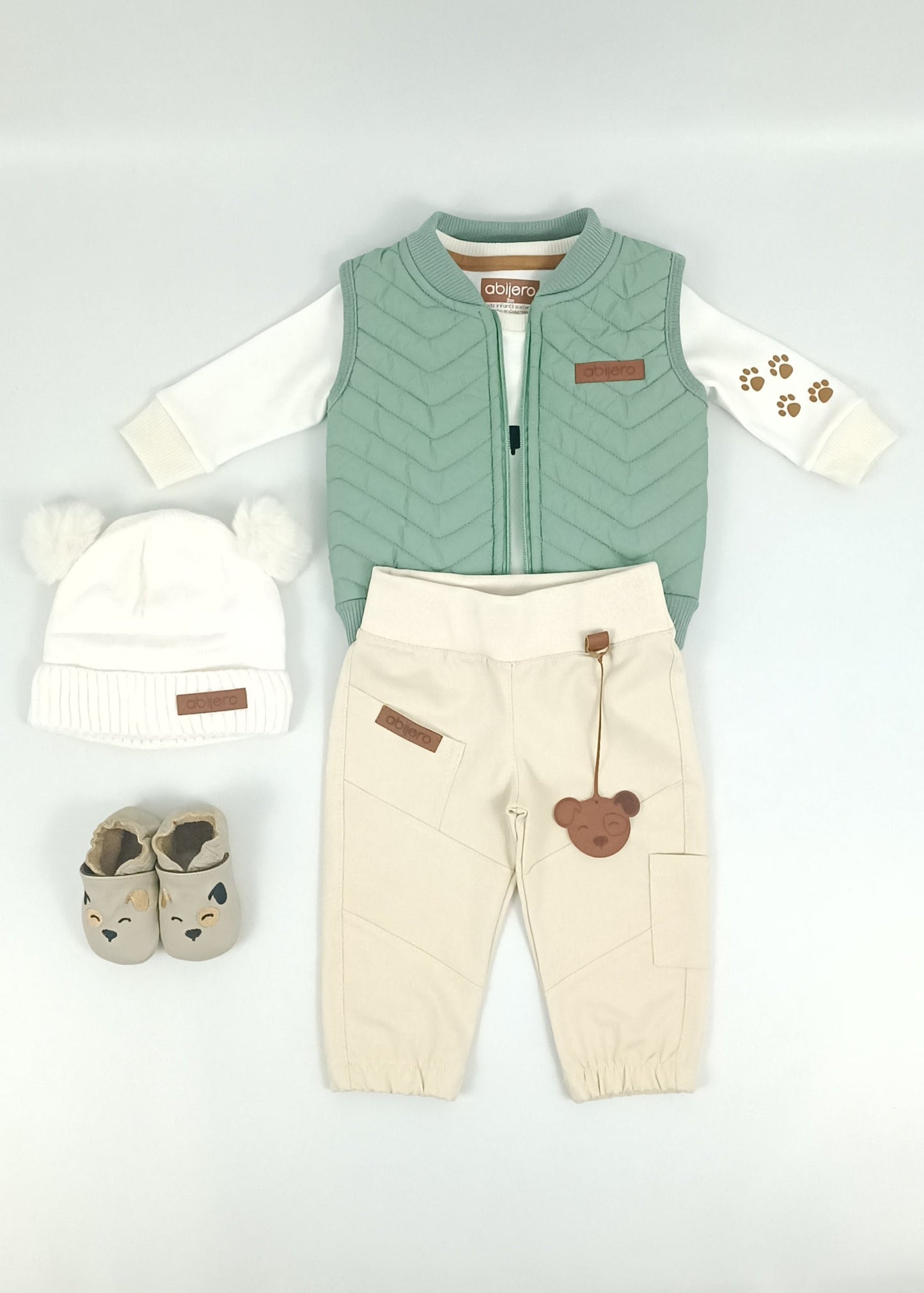 Regalo listo! Conjunto Perrito, chaleco con cargo niño