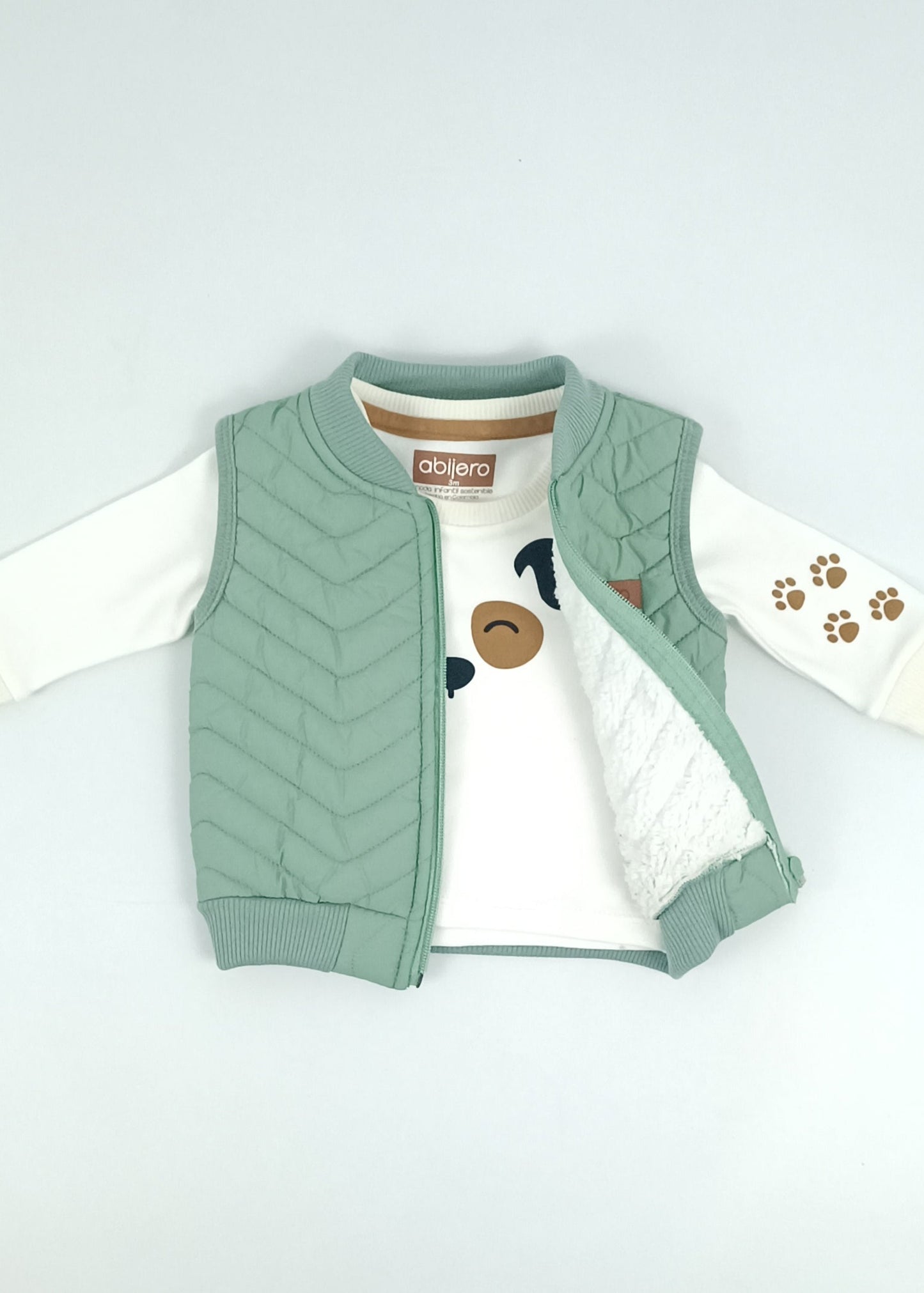 Regalo listo! Conjunto Perrito, chaleco con cargo niño