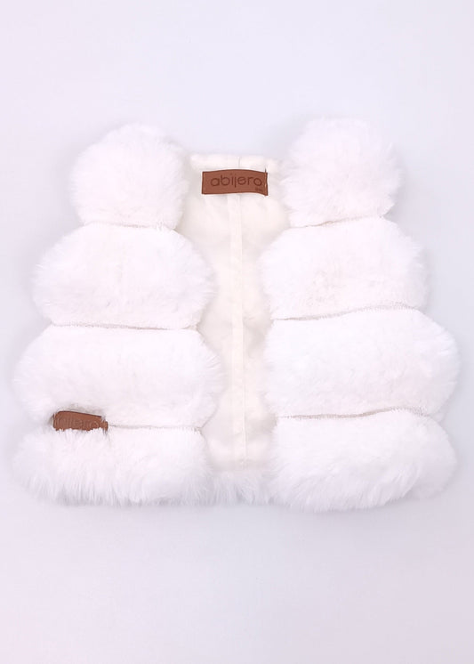 Chaleco de Peluche para Bebita y Niña – Marfil Premium
