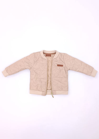Chaqueta Bomber Acolchada Unisex (niño, niña, bebé) – Textura Estrellas Beige