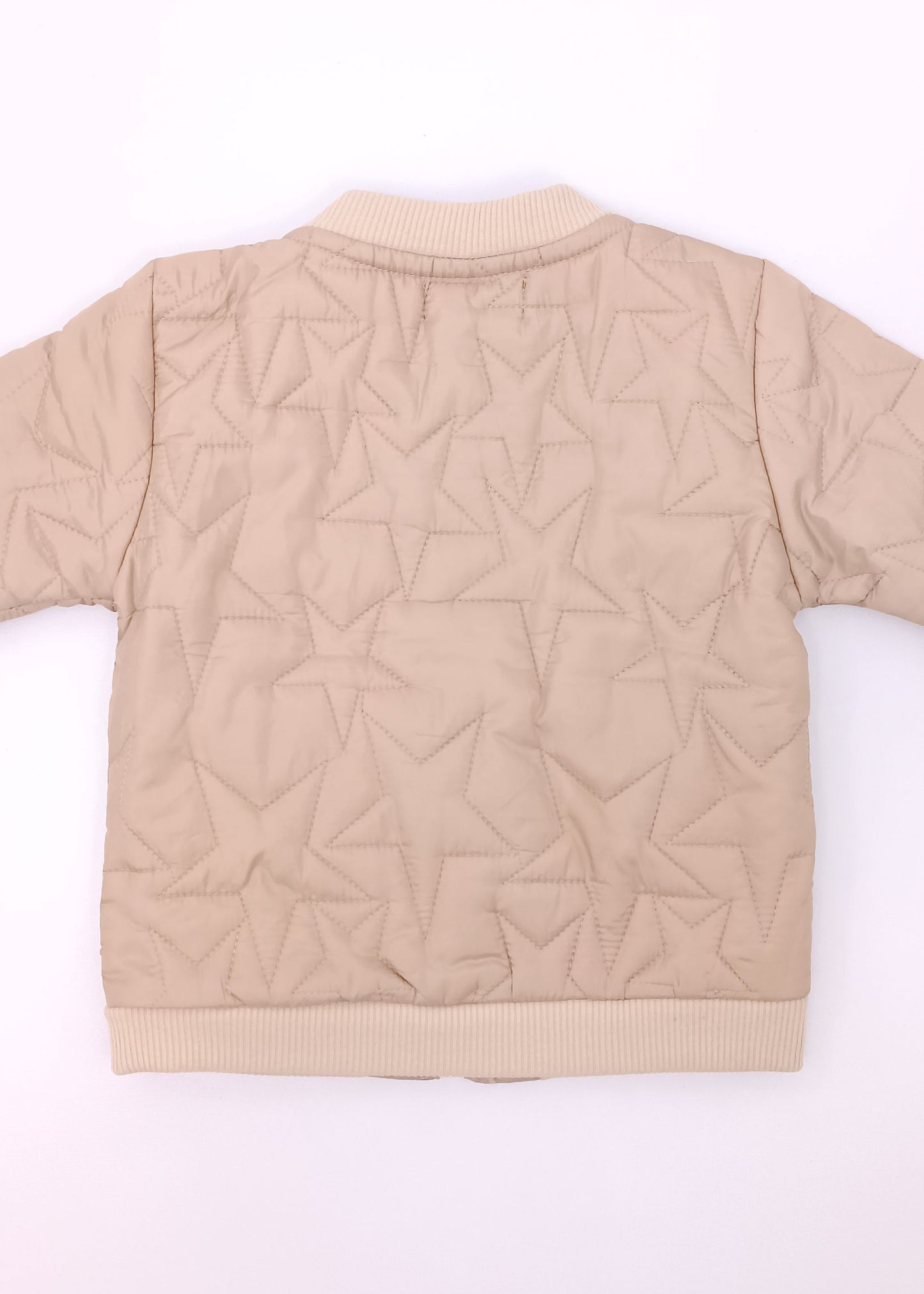 Chaqueta Bomber Acolchada Unisex (niño, niña, bebé) – Textura Estrellas Beige