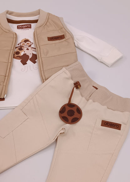 Conjunto de 3 Piezas para Bebé – Edición Especial monito Fútbol & Básicos Premium