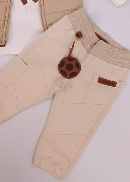Conjunto de 3 Piezas para Bebé – Edición Especial monito Fútbol & Básicos Premium