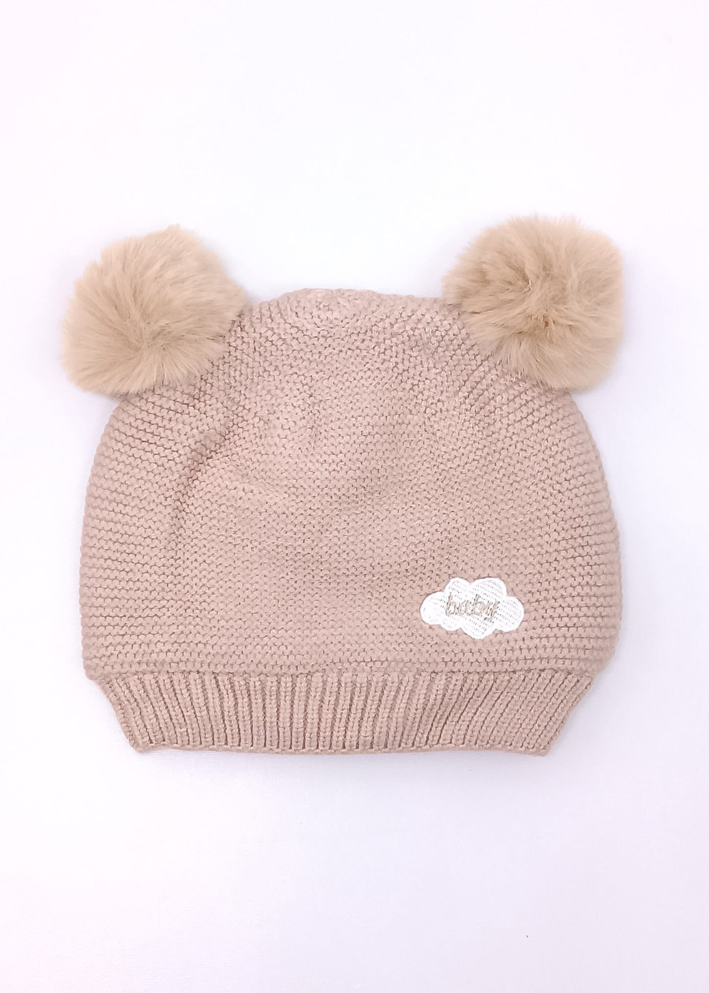 Gorrito Tejido Premium con Pompones de Peluche para Bebé
