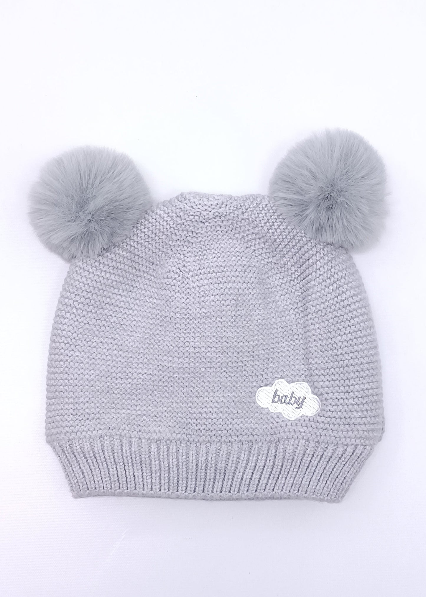 Gorrito Tejido Premium con Pompones de Peluche para Bebé
