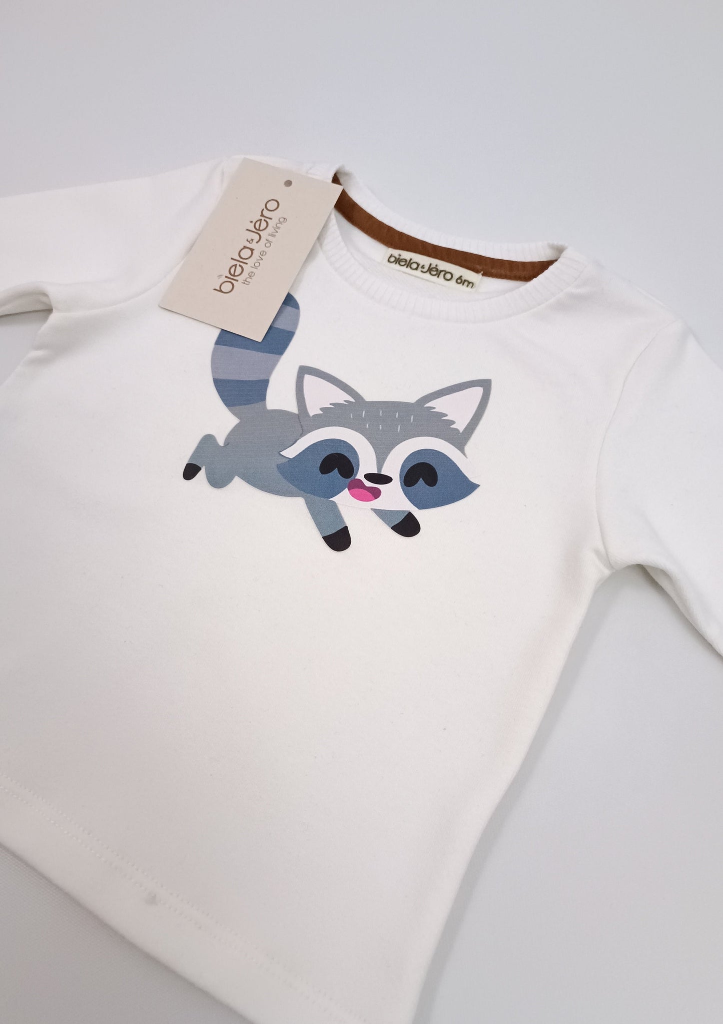 Camiseta manga larga mapache bebé unisex
