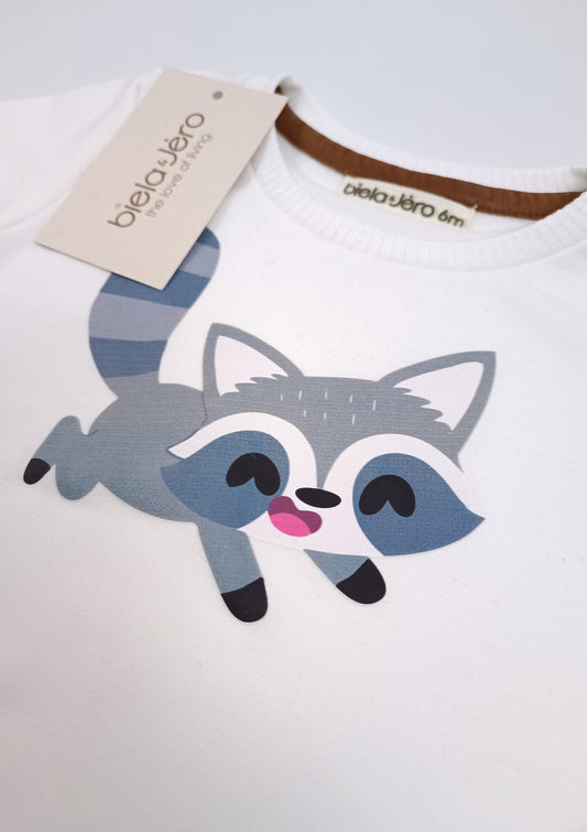 Camiseta manga larga mapache bebé unisex