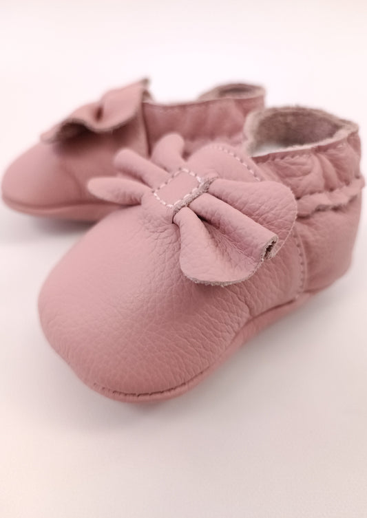 Zapatos Moñito para bebita en cuero primeros pasos