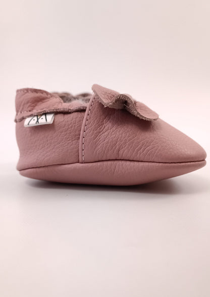 Zapatos Moñito para bebita en cuero primeros pasos