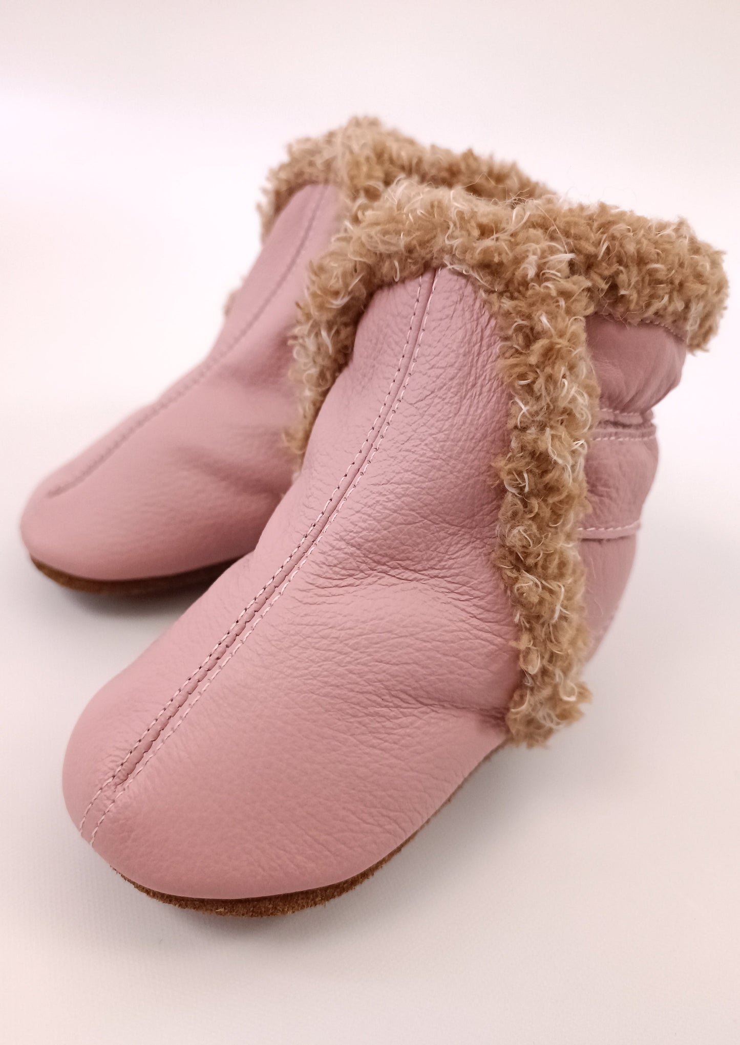 Botas para bebita en cuero primeros pasos