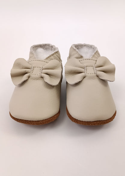Zapatos Moñito para bebita en cuero primeros pasos