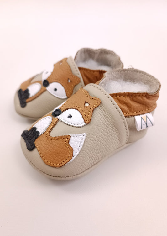 Zapatos Zorrito unisex para bebe en cuero primeros pasos