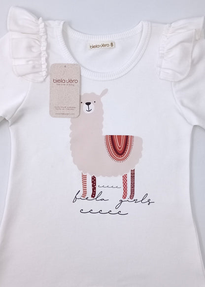 Blusa con estampado de llamita para niña