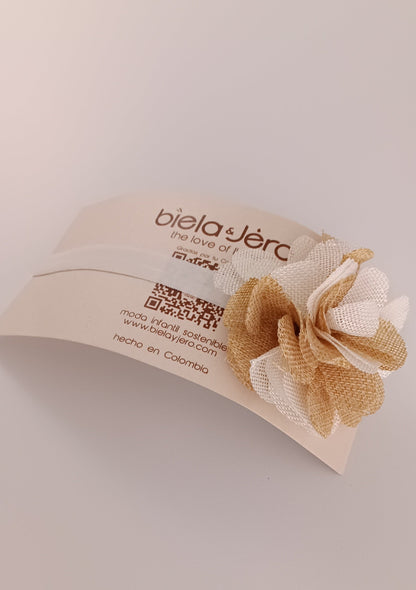 Accesorio balaca cintilla flor en fibra para bebita