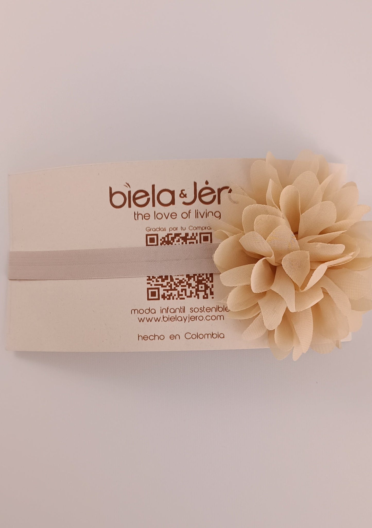 Accesorio balaca cintilla flor palo de rosa para bebita