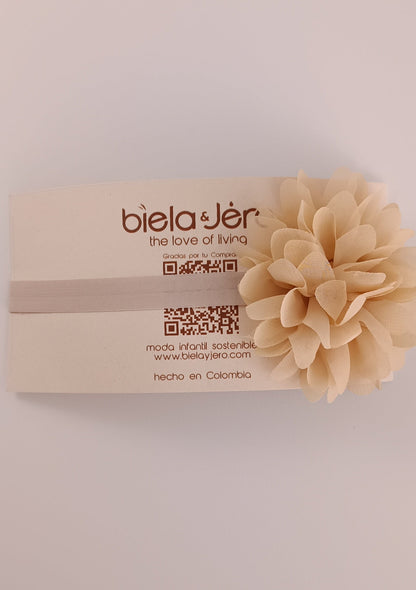 Accesorio balaca cintilla flor palo de rosa para bebita
