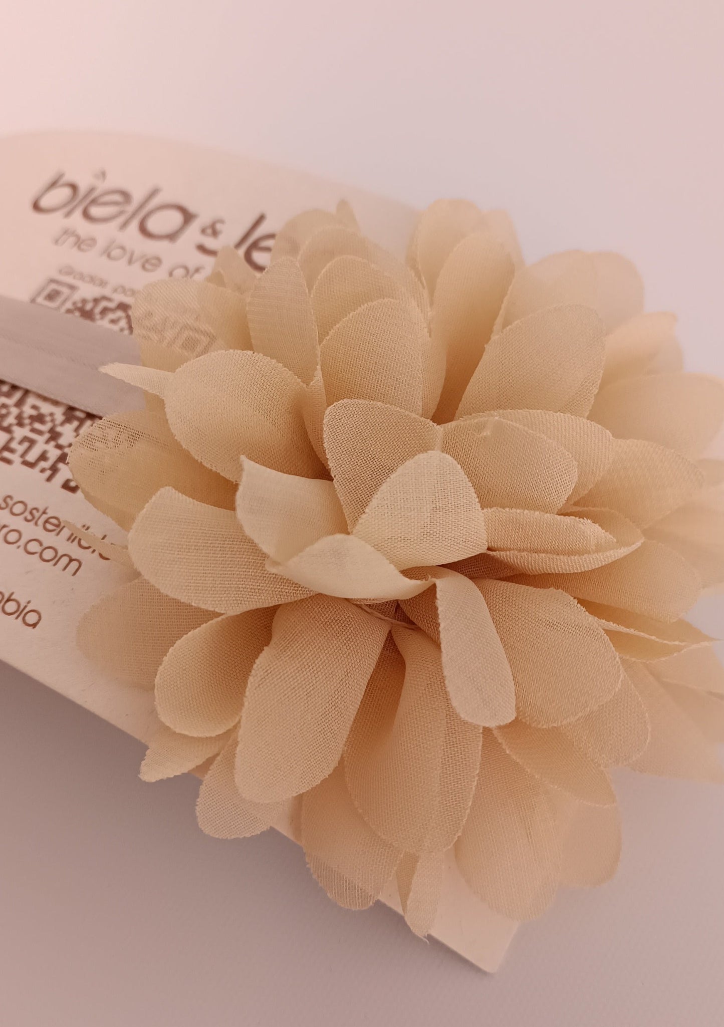 Accesorio balaca cintilla flor palo de rosa para bebita