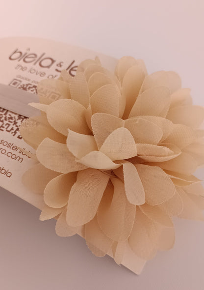 Accesorio balaca cintilla flor palo de rosa para bebita