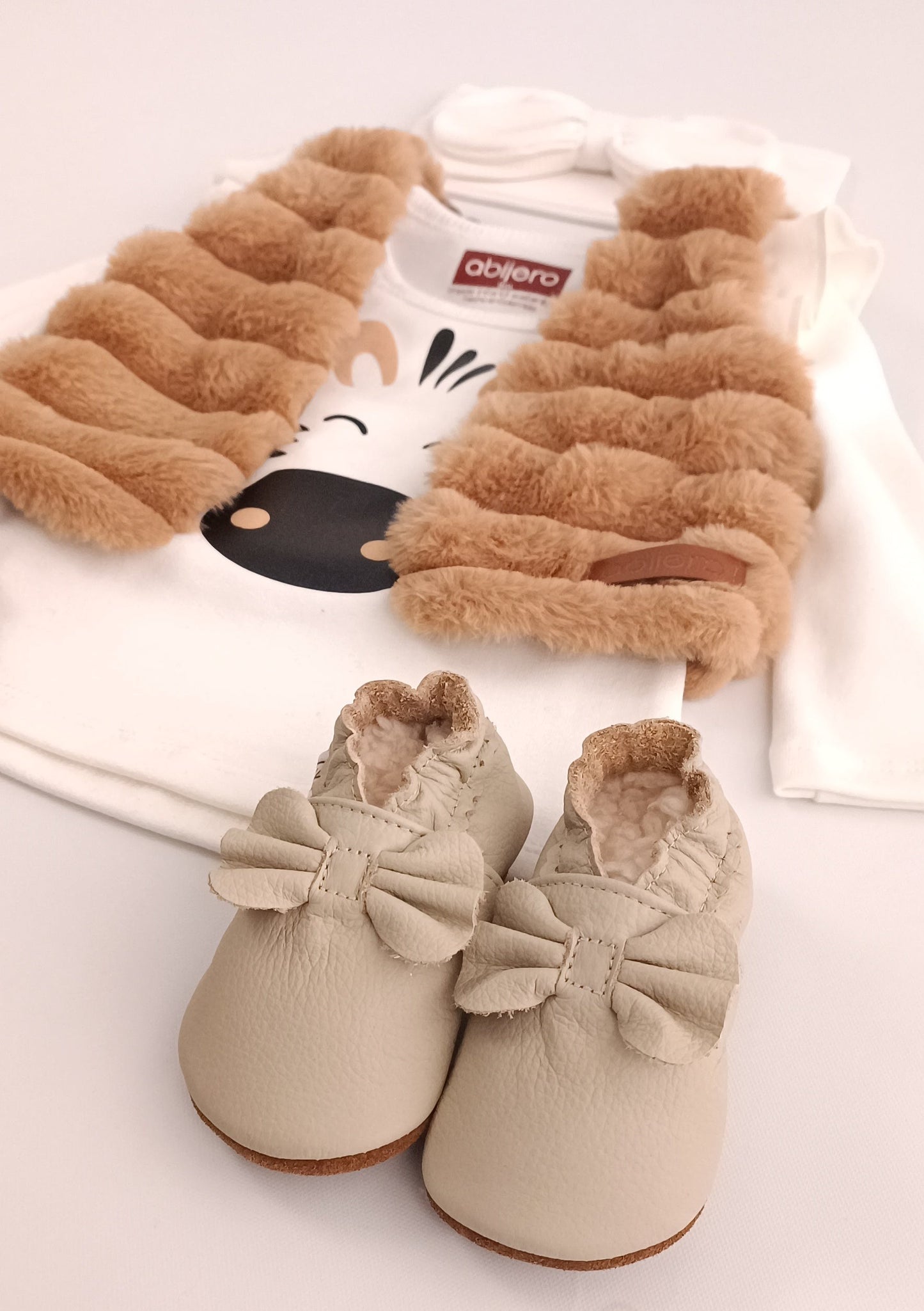 Regalo Listo! Conjunto chaleco bebita Zebra
