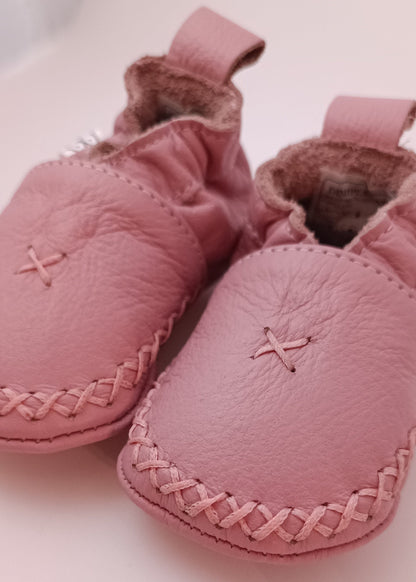 Zapatos Mocasín para bebita en cuero primeros pasos