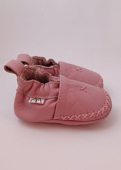 Zapatos Mocasín para bebita en cuero primeros pasos