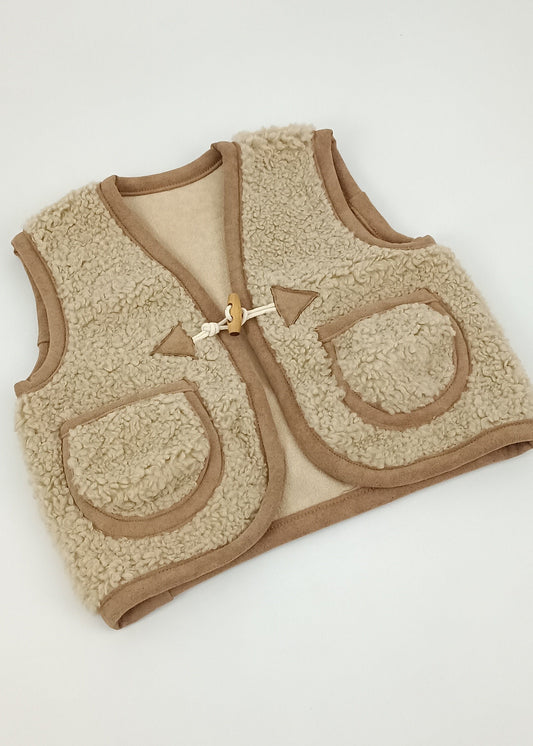 Chaleco Peluche con bolsillos bebito y niño unisex