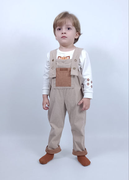 Conjunto unisex overol pana (bebita, bebito, niña y niño)