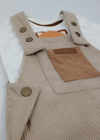 Conjunto unisex overol pana (bebita, bebito, niña y niño)
