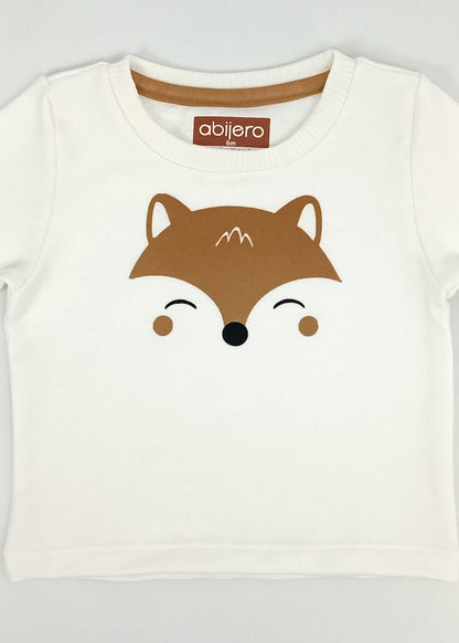 Busito estampado de zorrito gamuza bebe unisex