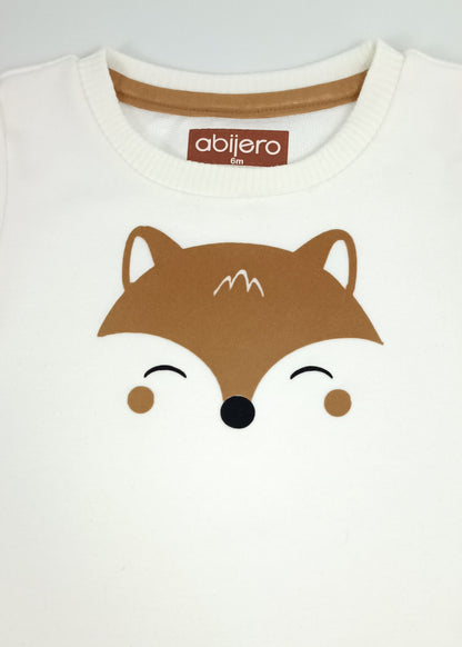 Busito estampado de zorrito gamuza bebe unisex