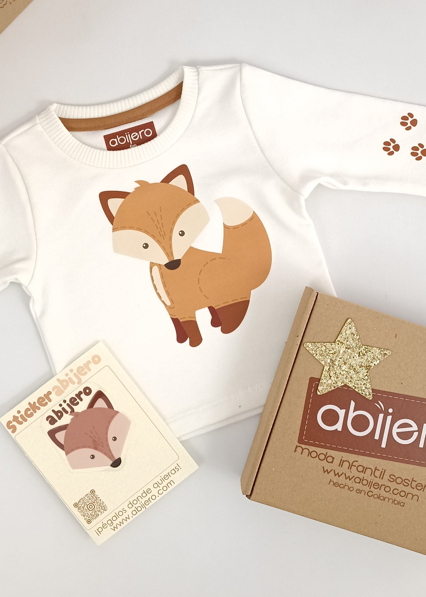 Busito estampado de zorrito bebe unisex