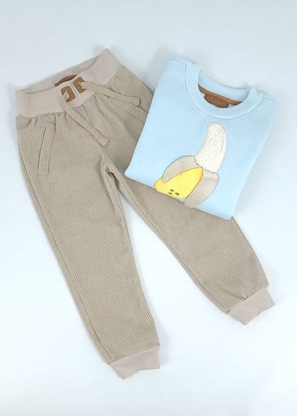 Conjunto Busito bordado con jogger niña y niño