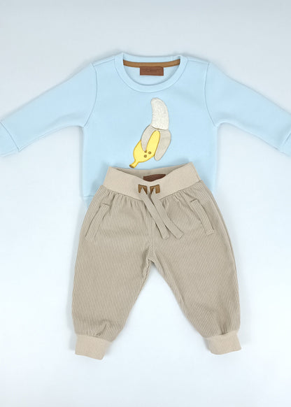 Conjunto Busito bordado con jogger bebita y bebito