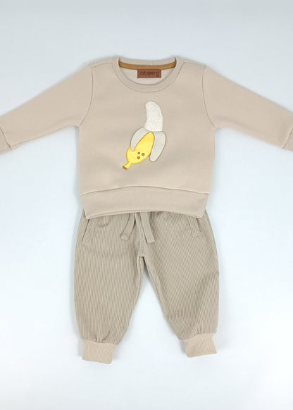 Conjunto Busito bordado con jogger bebita y bebito